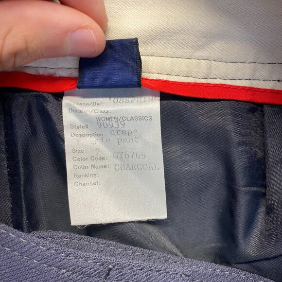 J.Crew‎ Women's Charcoal Pants Size 2,Favorite Fit,100% Wool,Lined,Pockets,Zip - Picture 8 of 11